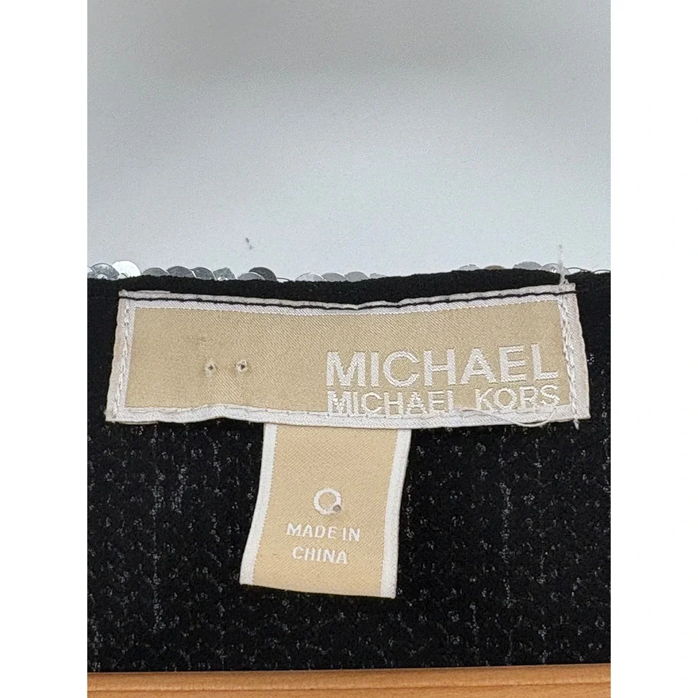 Michael Kors Dress Sequin Women Size 0 Silver Metallic Sleeveless‎ Evening Short